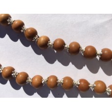 Sandalwood and Silver Chanting Beads
